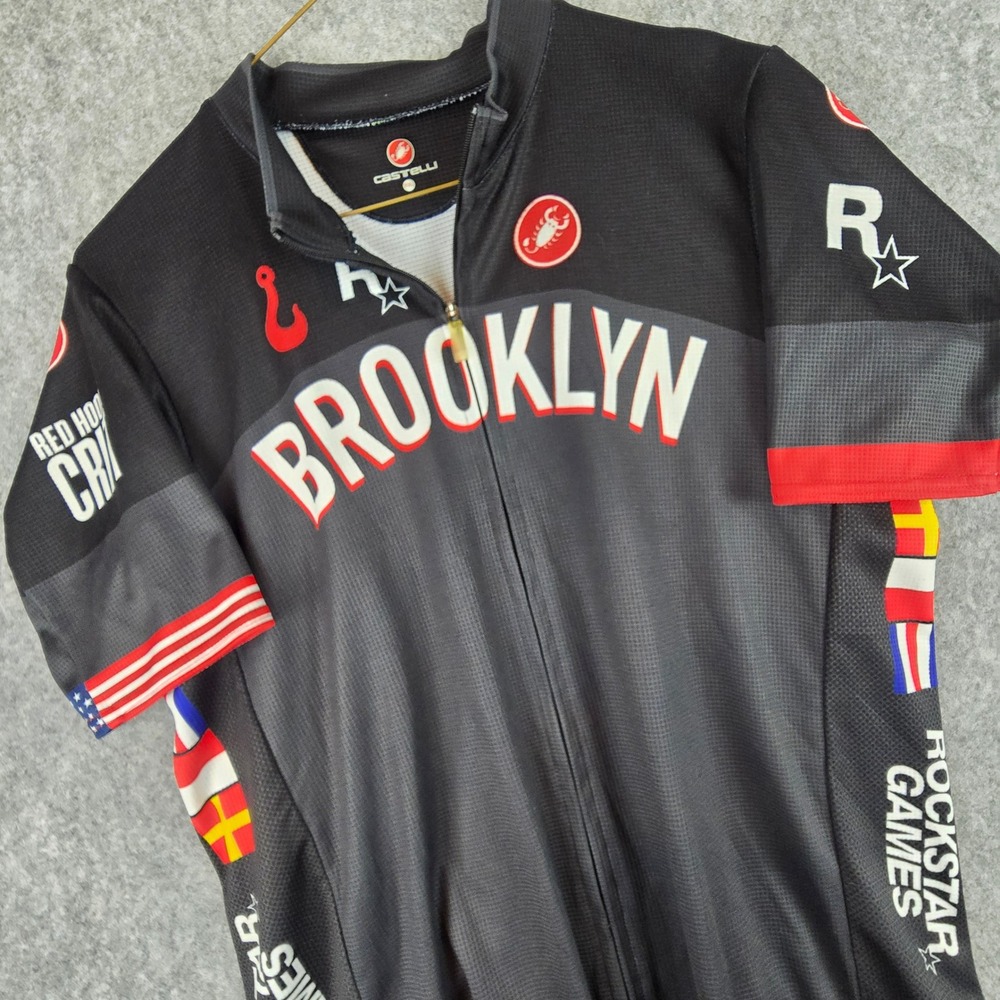 Castelli Red Hook Crit Cycling Jersey XXL Brooklyn Rockstar Games Bike Shirt